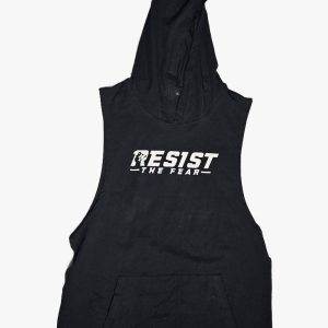 High quality cotton bodybuilding, muscle cut off, sleeveless gym tank top with hood